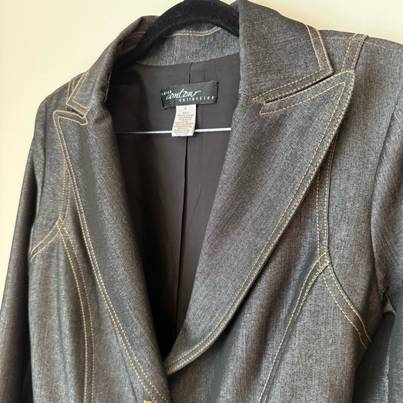 Y2K Cache Contour Collection Dark Gray Tailored Blazer Jacket & Pants Suit Sz 6 - Picture 7 of 16